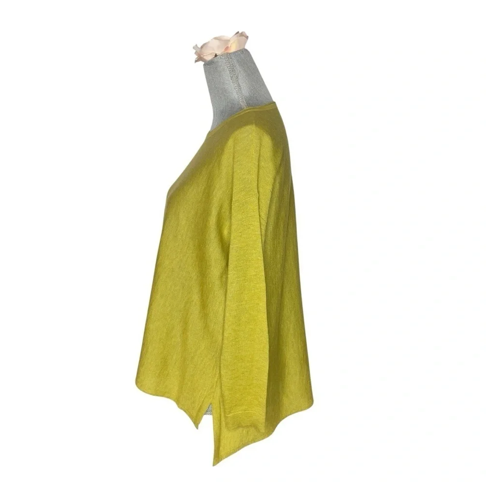 Eileen Fisher Fine Tencel Alpaca Scoop Neck Sweater Tunic Top Fern PP/PTP 2P-4P
